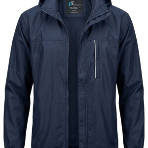 Nylon windbreaker rain jacket, I5 Apparel, packable rain shell, Size L